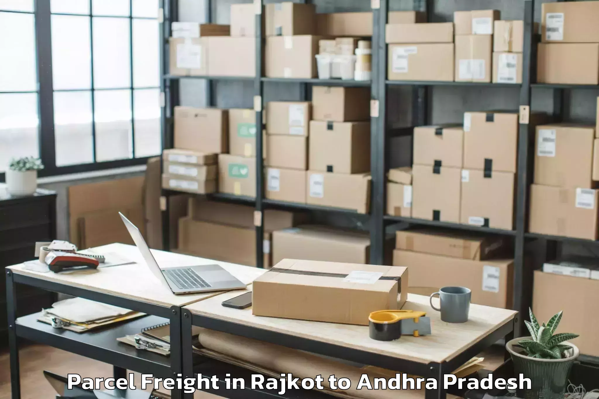 Reliable Rajkot to Peda Araveedu Parcel Freight